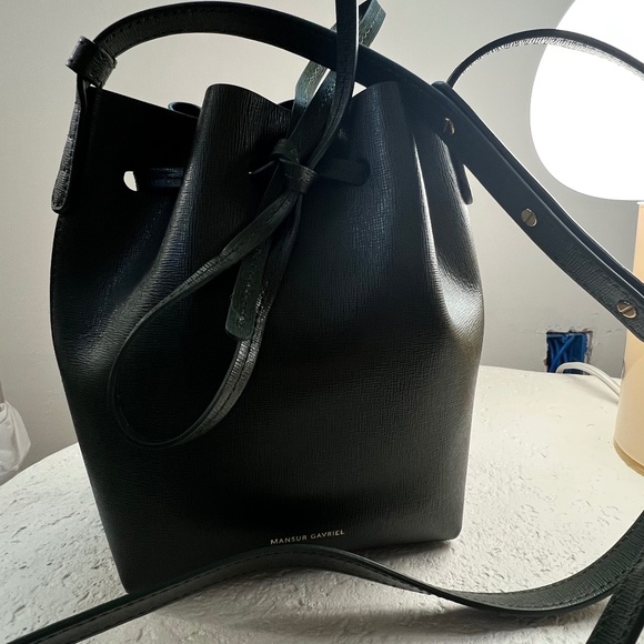 Mansur Gavriel Mini Bucket Bag - Khaki Green - NWOT - Picture 5 of 9